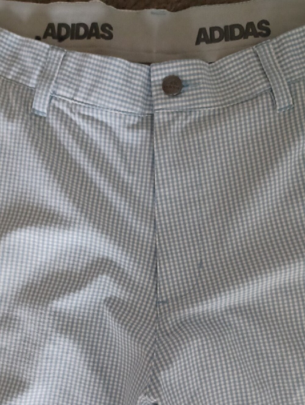 Adidas Men’s Light Blue Seersucker Flat Front Shorts